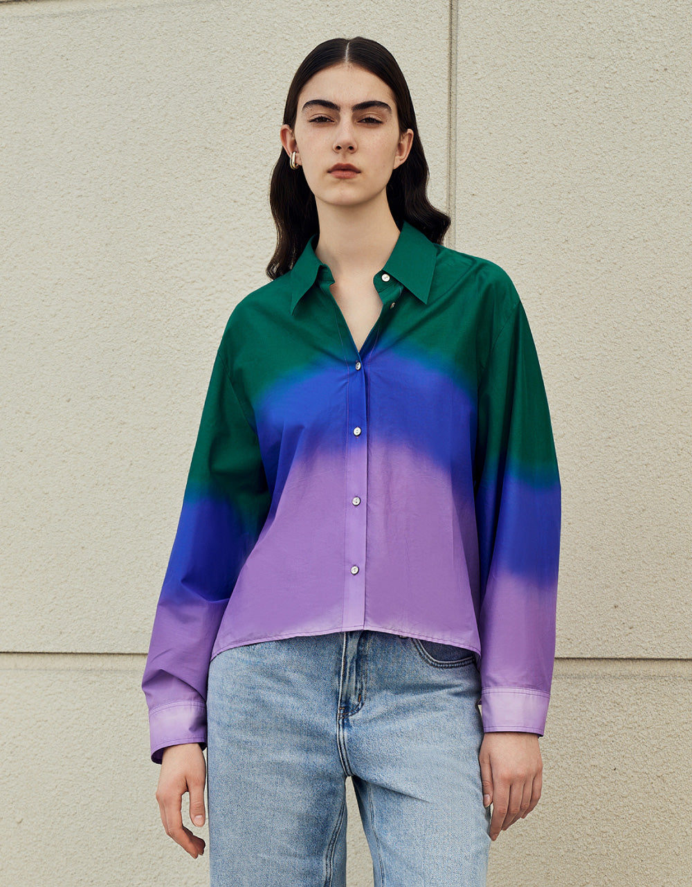 Gradient Color Straight Shirt