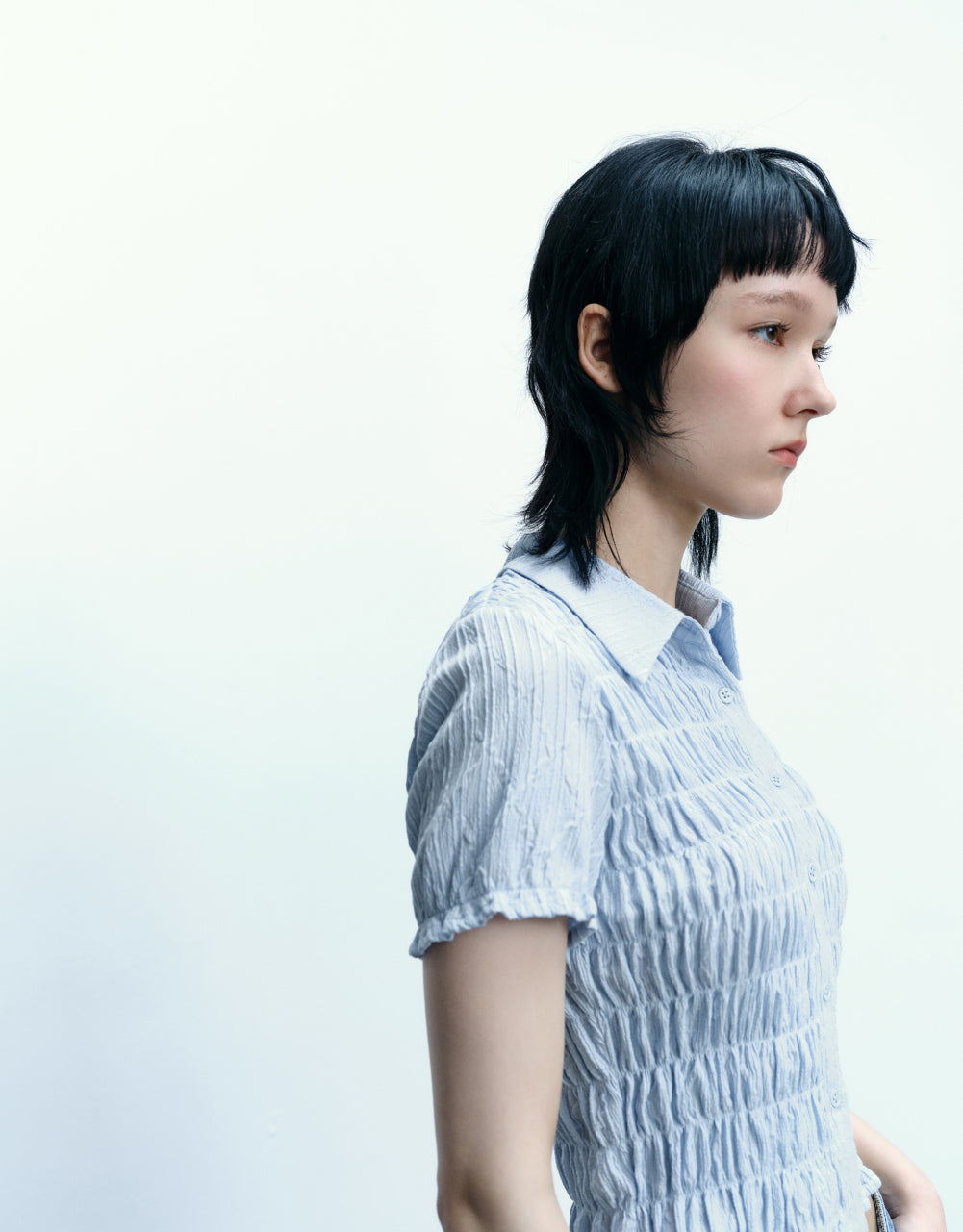 Shirred Skinny Shirt