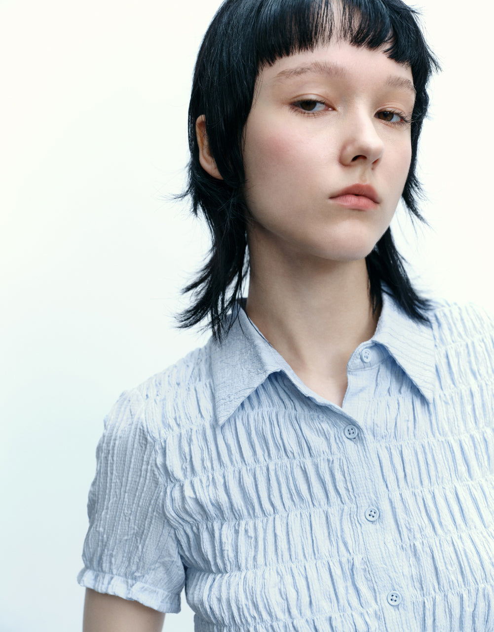 Shirred Skinny Shirt