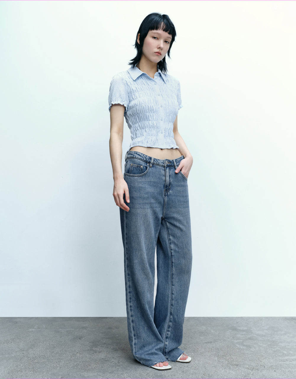 Shirred Skinny Shirt