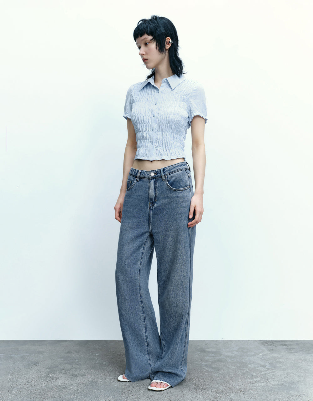 Shirred Skinny Shirt