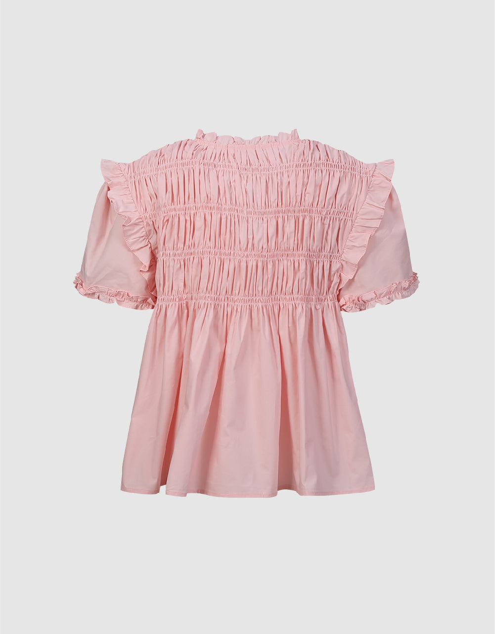 Shirred Puff Sleeve Overhead Shirt