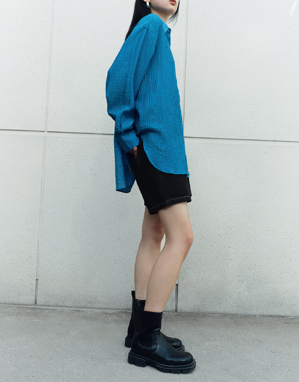 Textured Straight Oversized Shirt