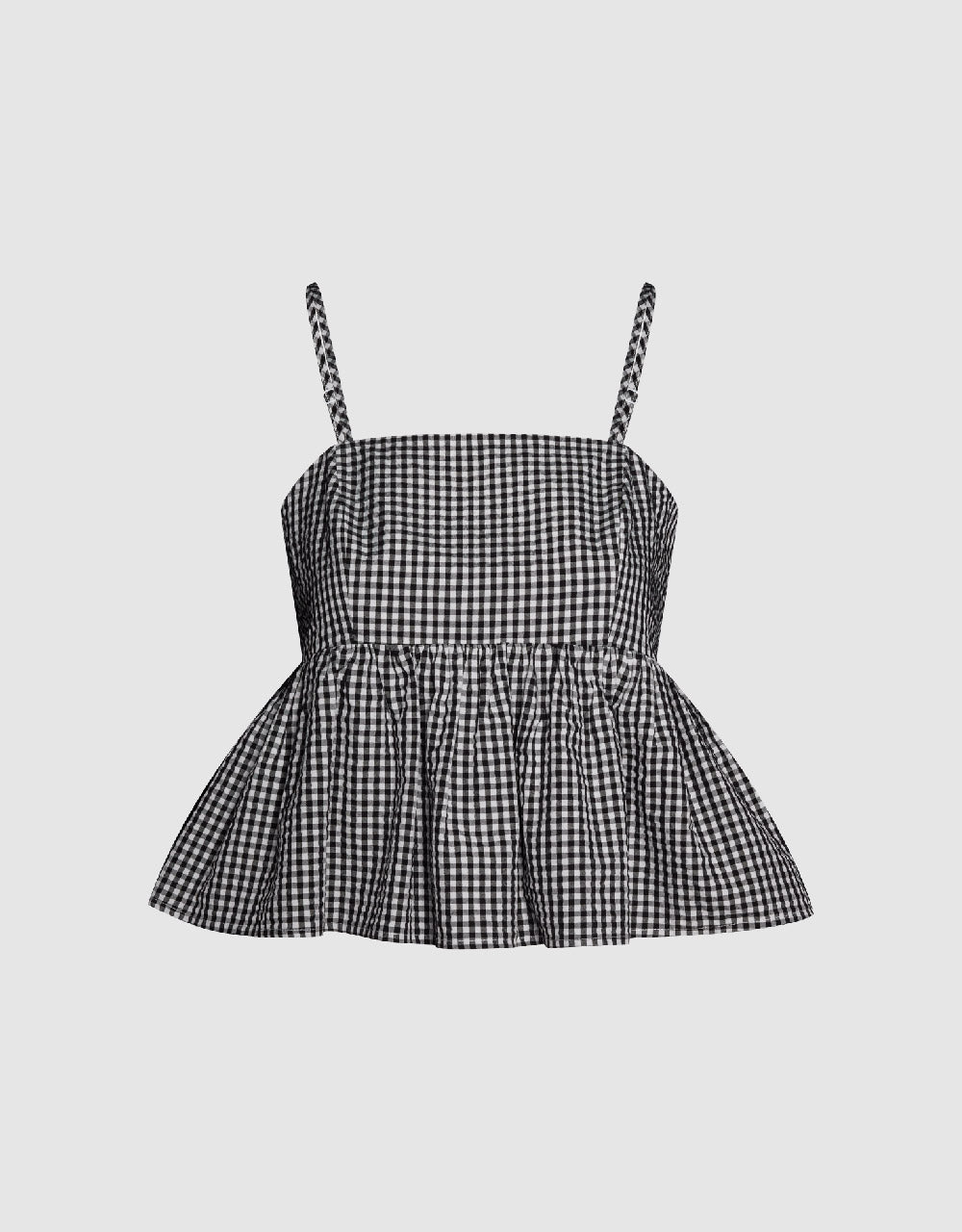 Gingham Off-Shoulder Cami Top