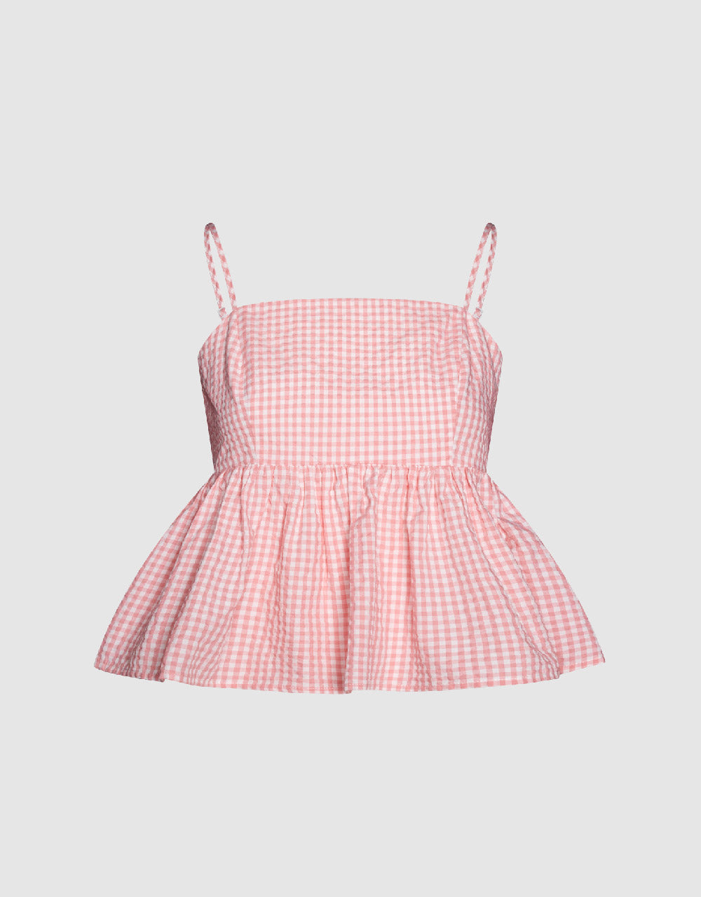 Gingham Off-Shoulder Cami Top