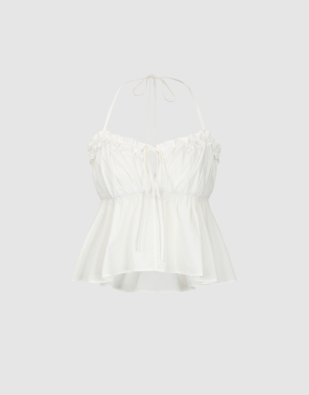 Sleeveless Halter Neck Lace Up Blouse
