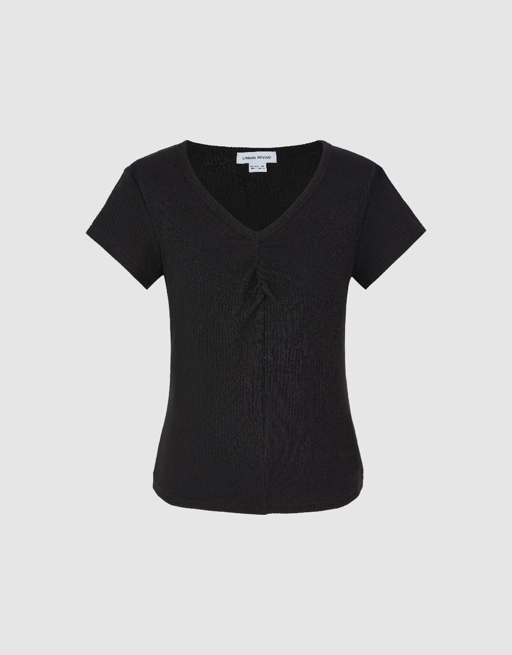 Knitted V-Neck Skinny T-Shirt