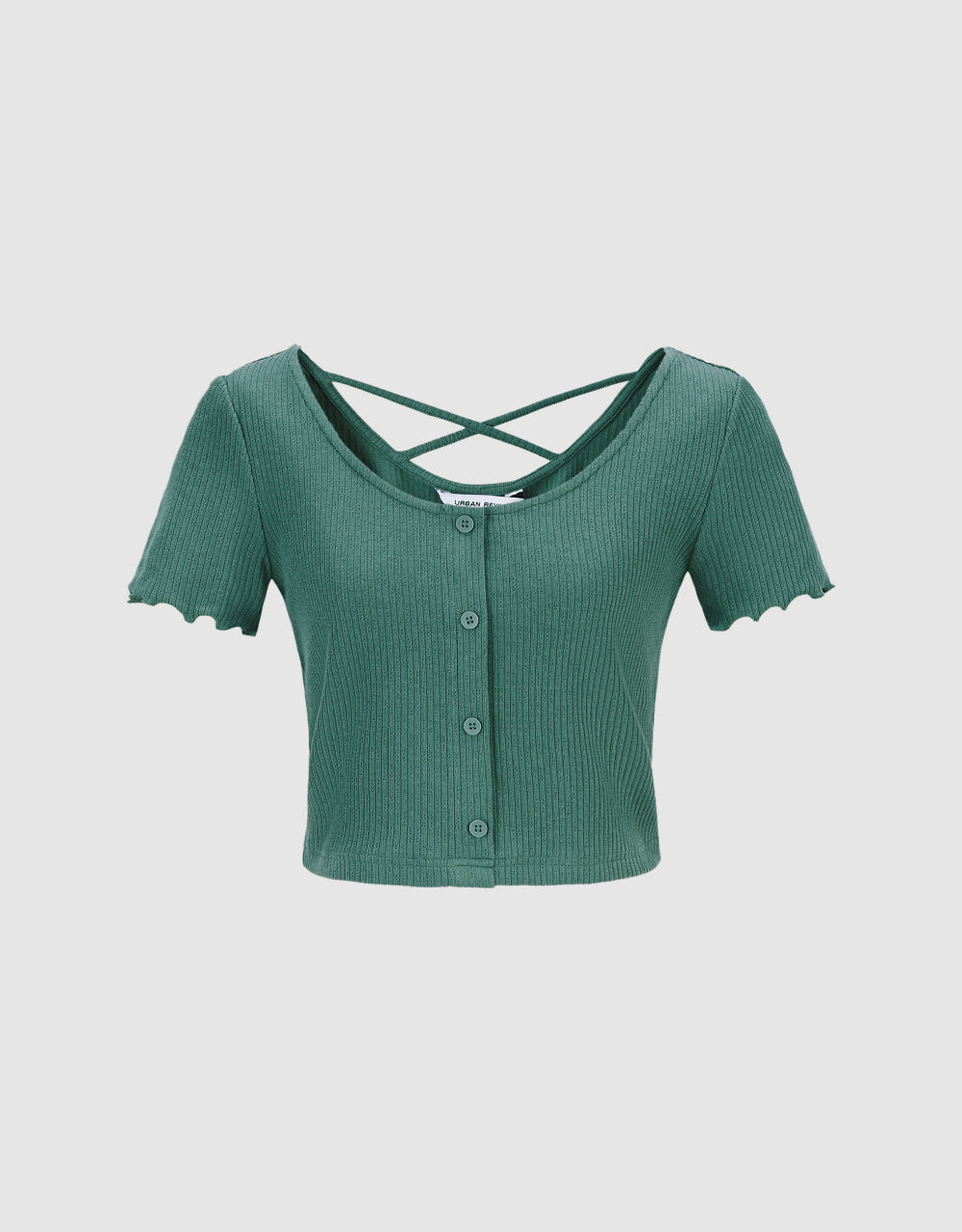 U Neck Skinny Knitted T-Shirt