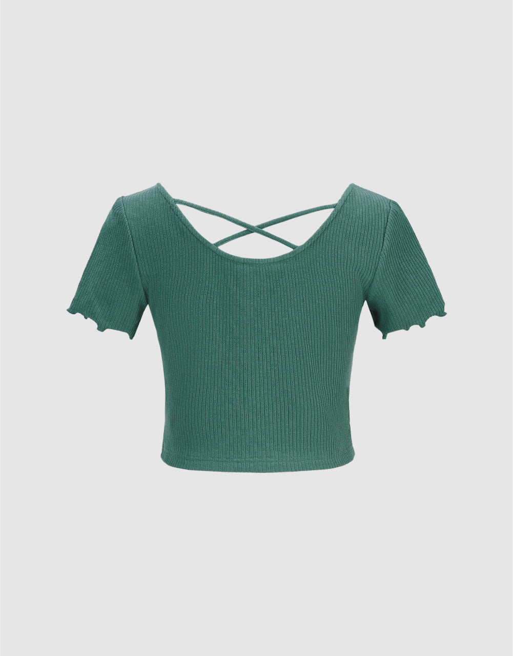 U Neck Skinny Knitted T-Shirt