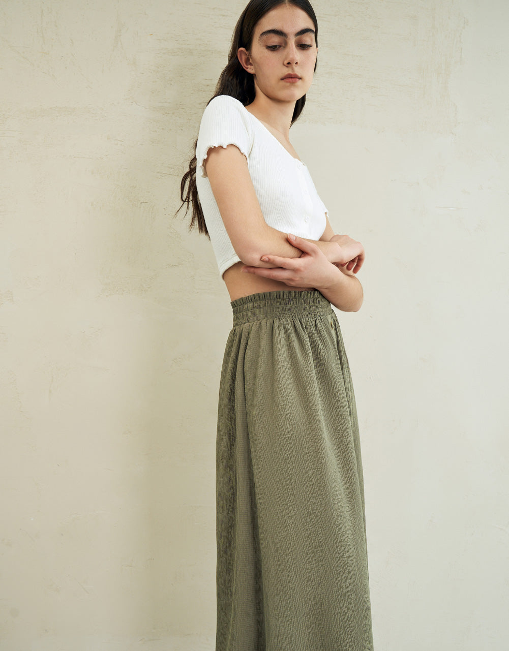 U Neck Skinny Knitted T-Shirt