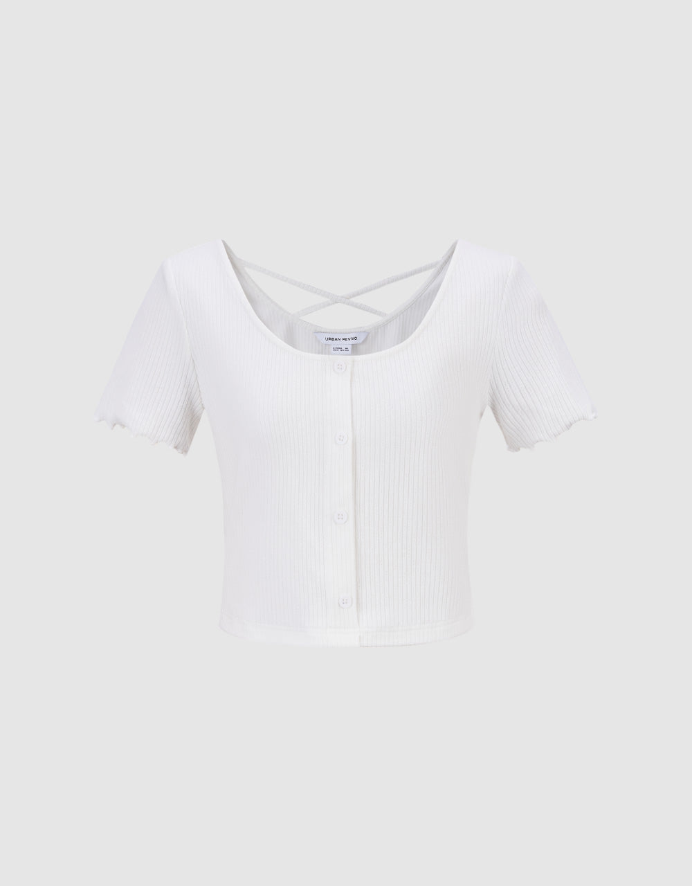 U Neck Skinny Knitted T-Shirt