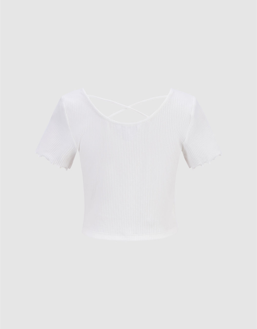 U Neck Skinny Knitted T-Shirt
