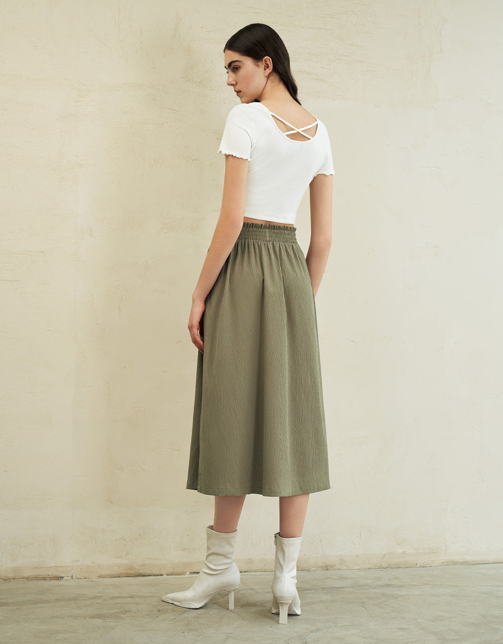 U Neck Skinny Knitted T-Shirt