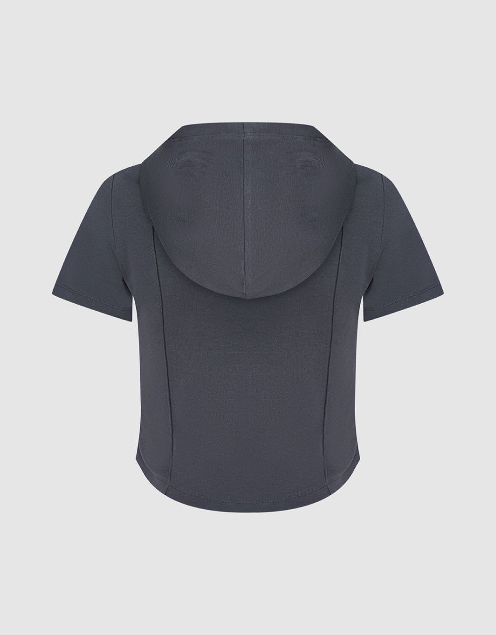Button Half Placket Hooded T-Shirt