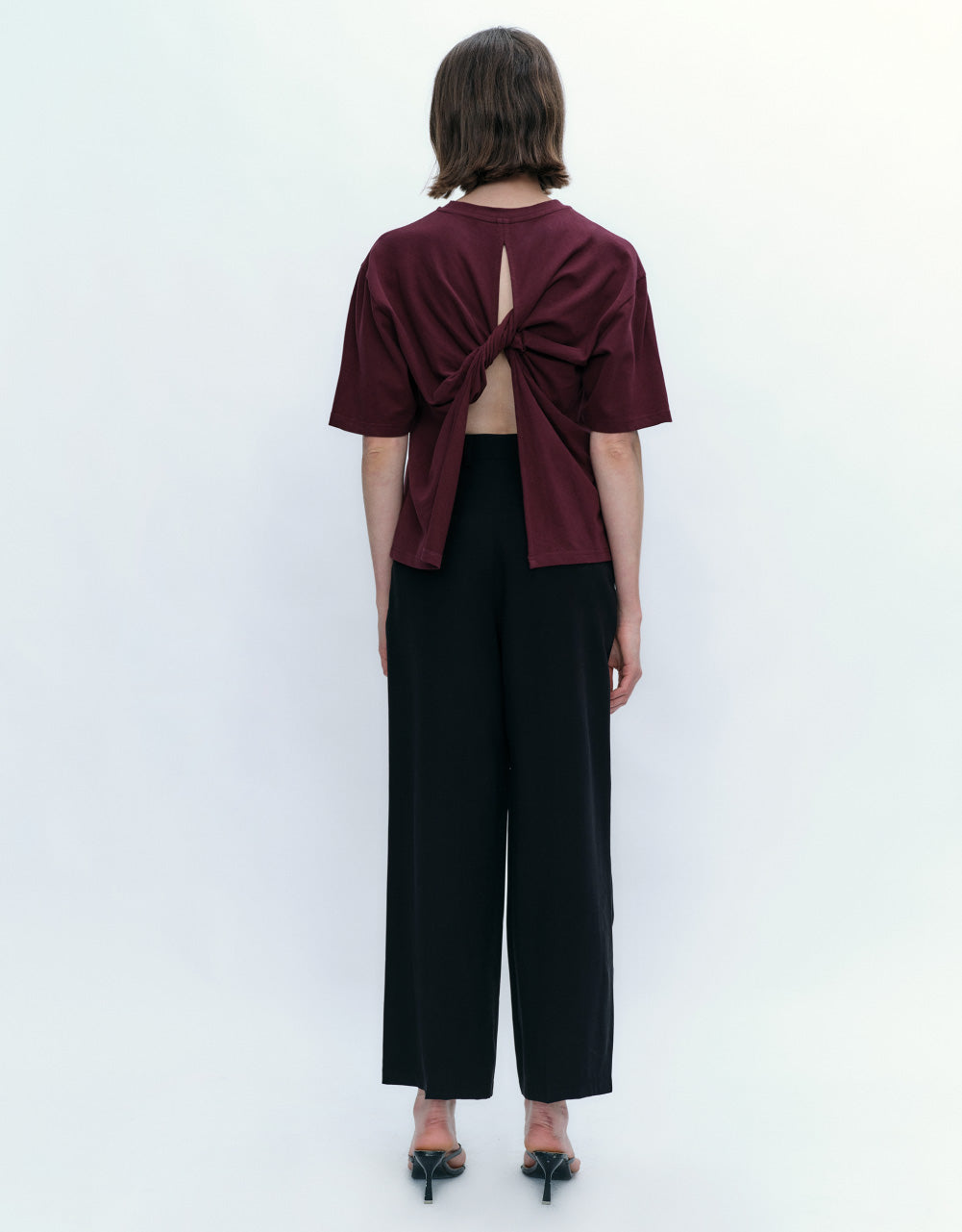 Twist Back Crew Neck T-Shirt