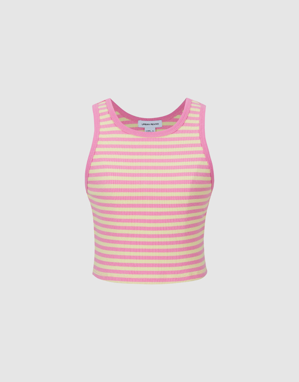 Striped Cropped Knitted Tank Top