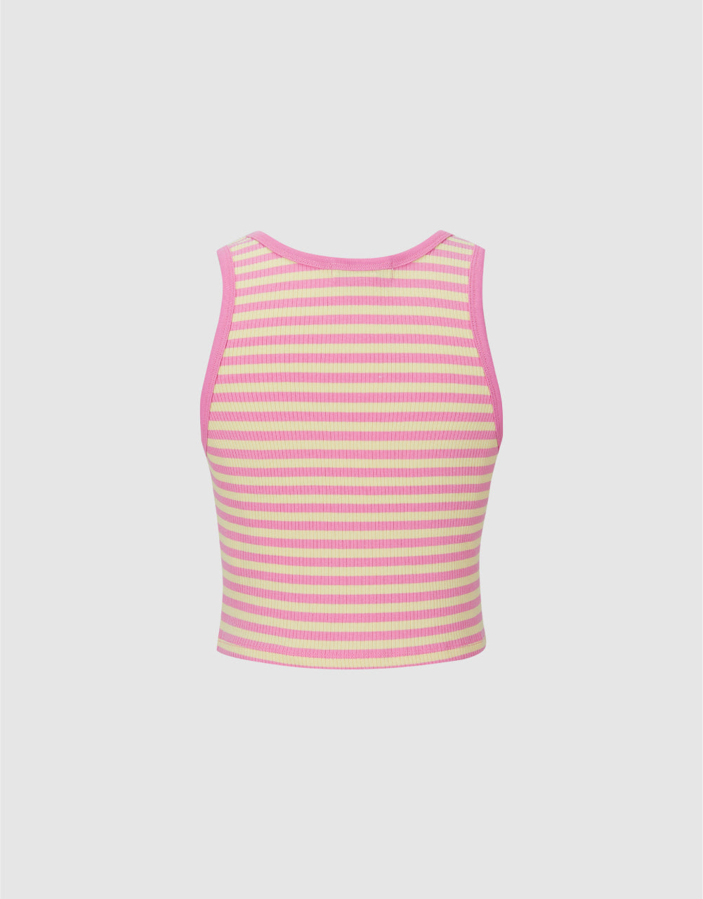 Striped Cropped Knitted Tank Top
