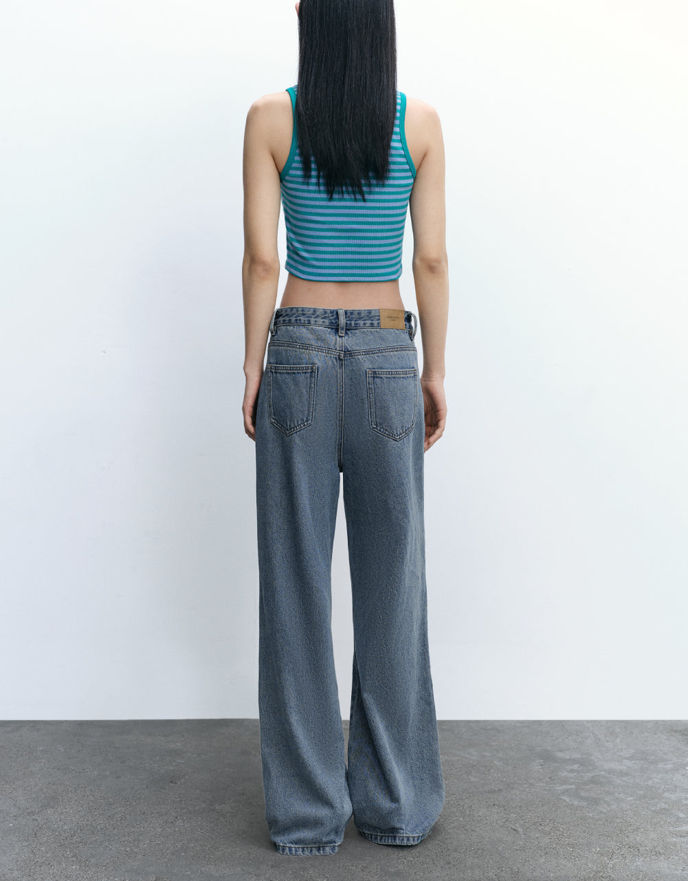 Striped Cropped Knitted Tank Top