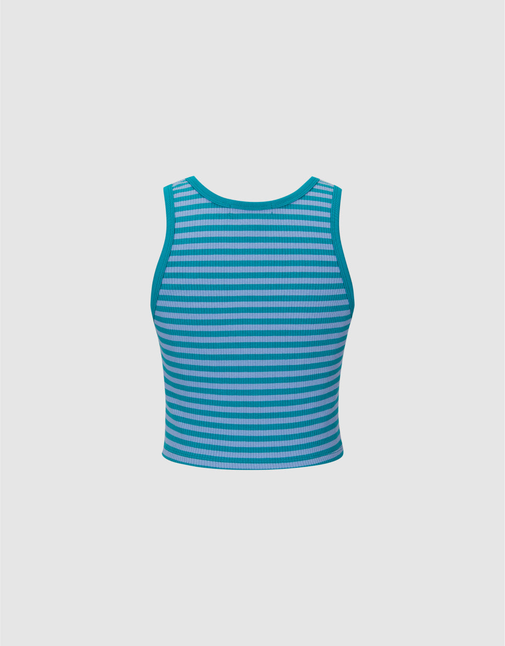 Striped Cropped Knitted Tank Top