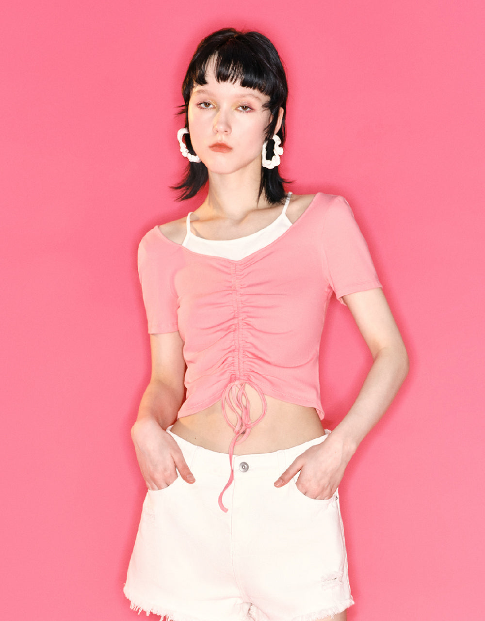 Lace Up Front Skinny T-Shirt