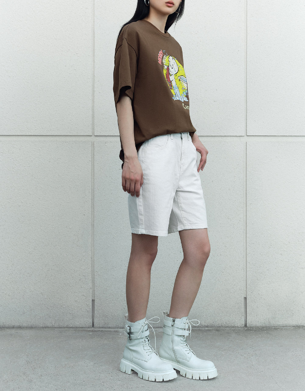 Cartoon Printed Crew Neck T-Shirt