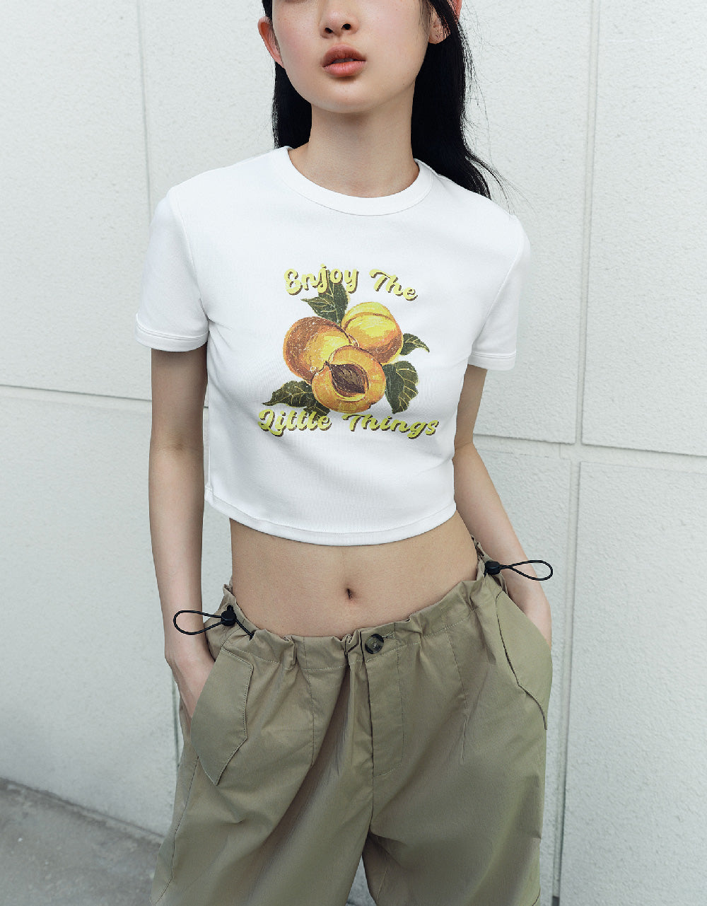 Fruit Printed Crew Neck Skinny T-Shirt