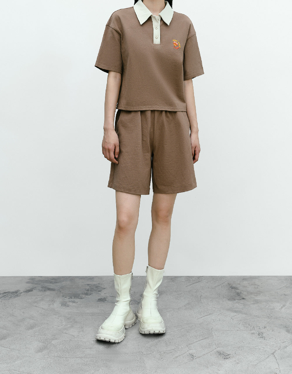 Embroidered Straight Polo T-Shirt