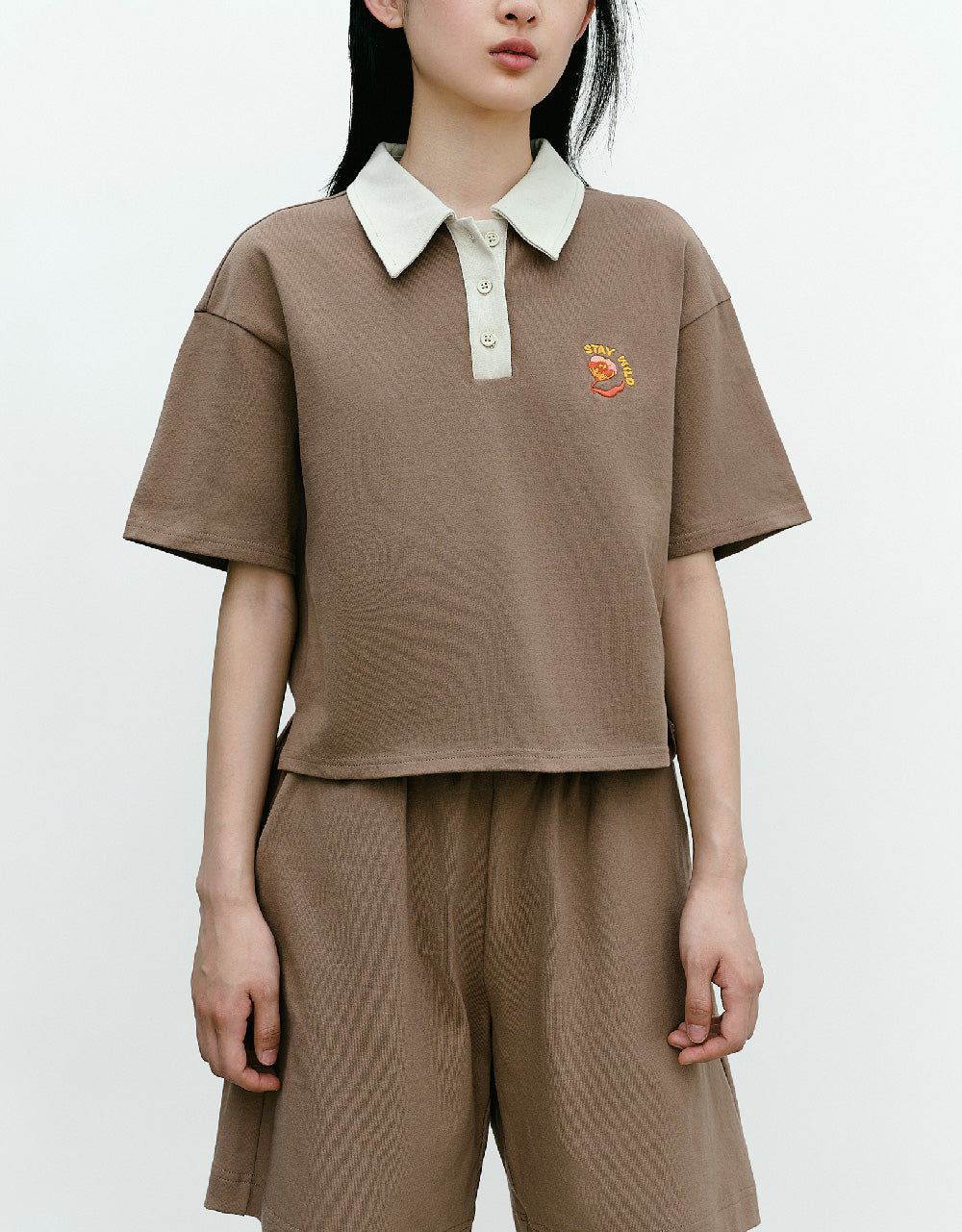 Embroidered Straight Polo T-Shirt
