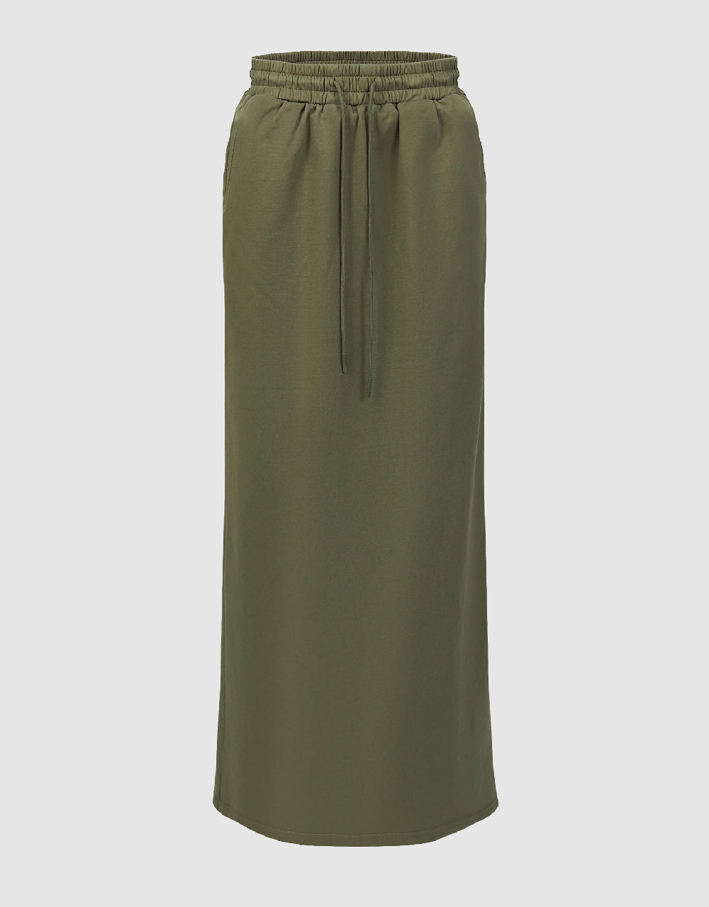 Drawstring Waist A-Line Skirt