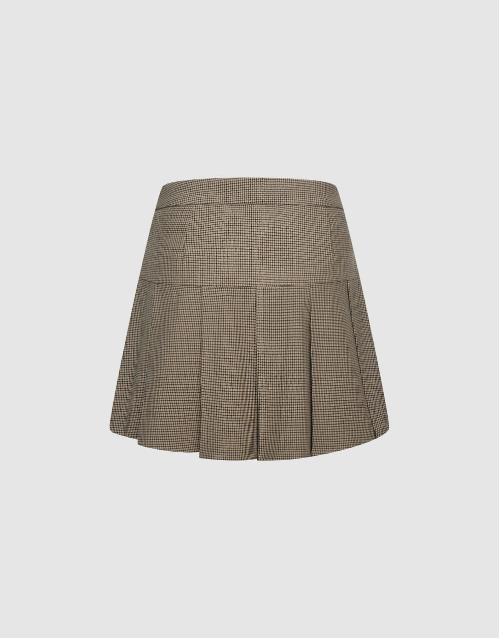 Checkered Pleated Mini Skirt