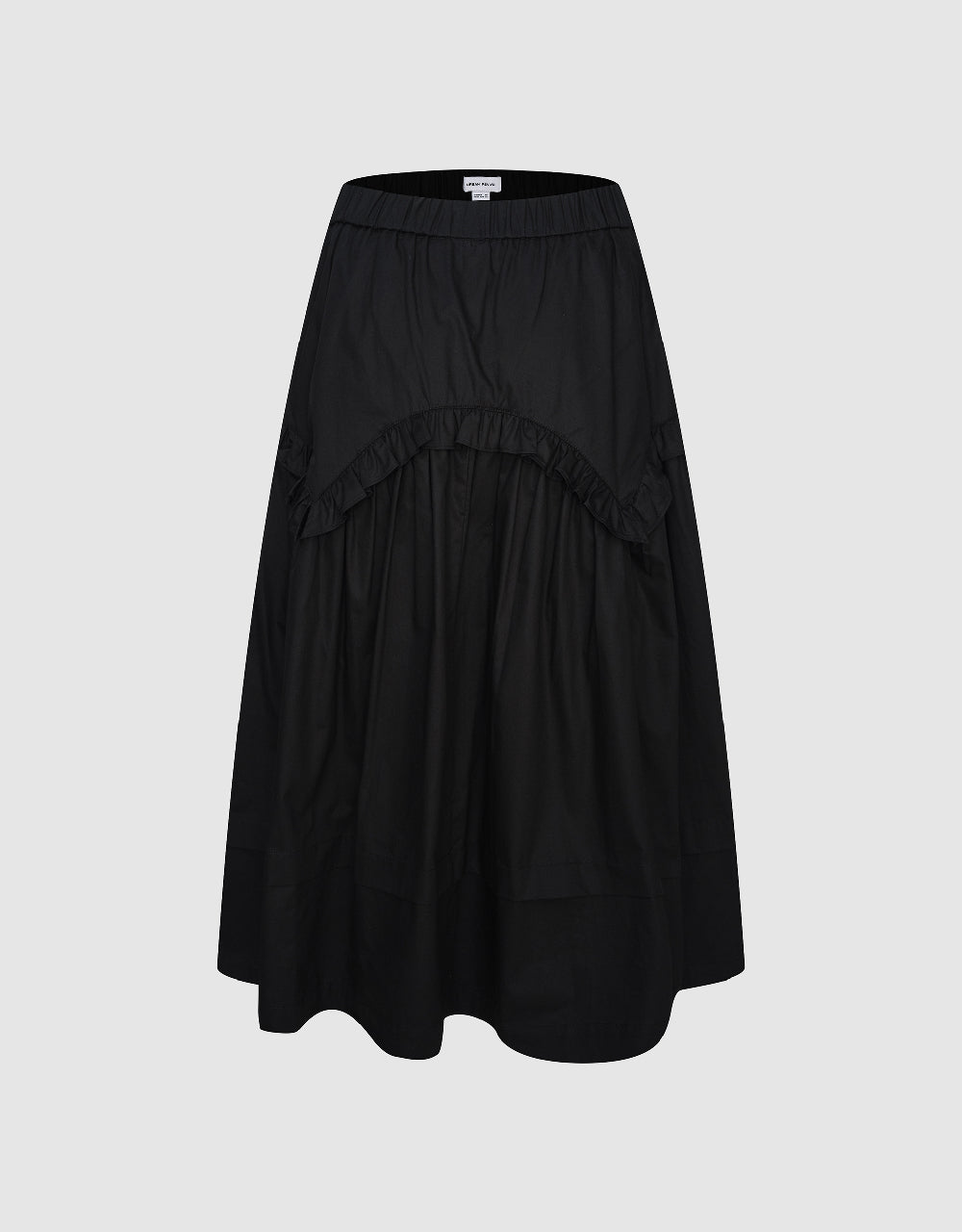 Elastic Waist Midi A-Line Skirt