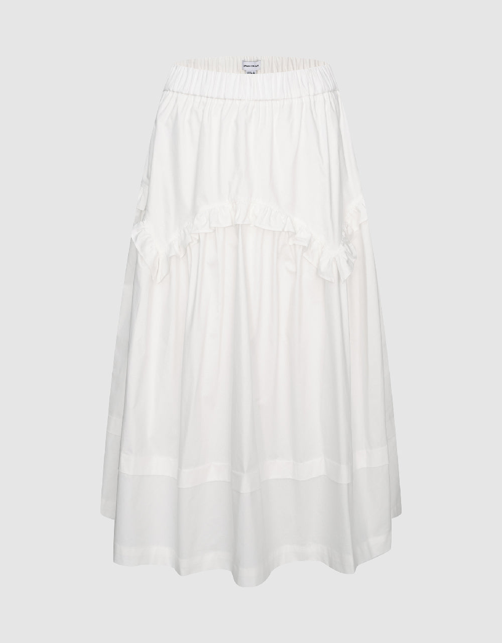 Elastic Waist Midi A-Line Skirt