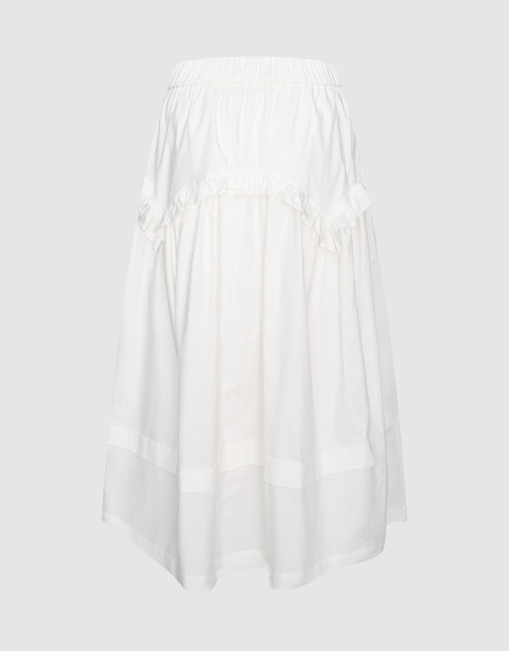 Elastic Waist Midi A-Line Skirt