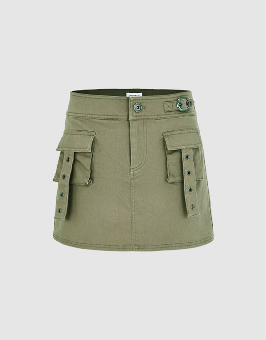 Mini A-Line Skirt With Pockets