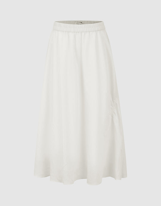 Elastic Waist A-Line Skirt