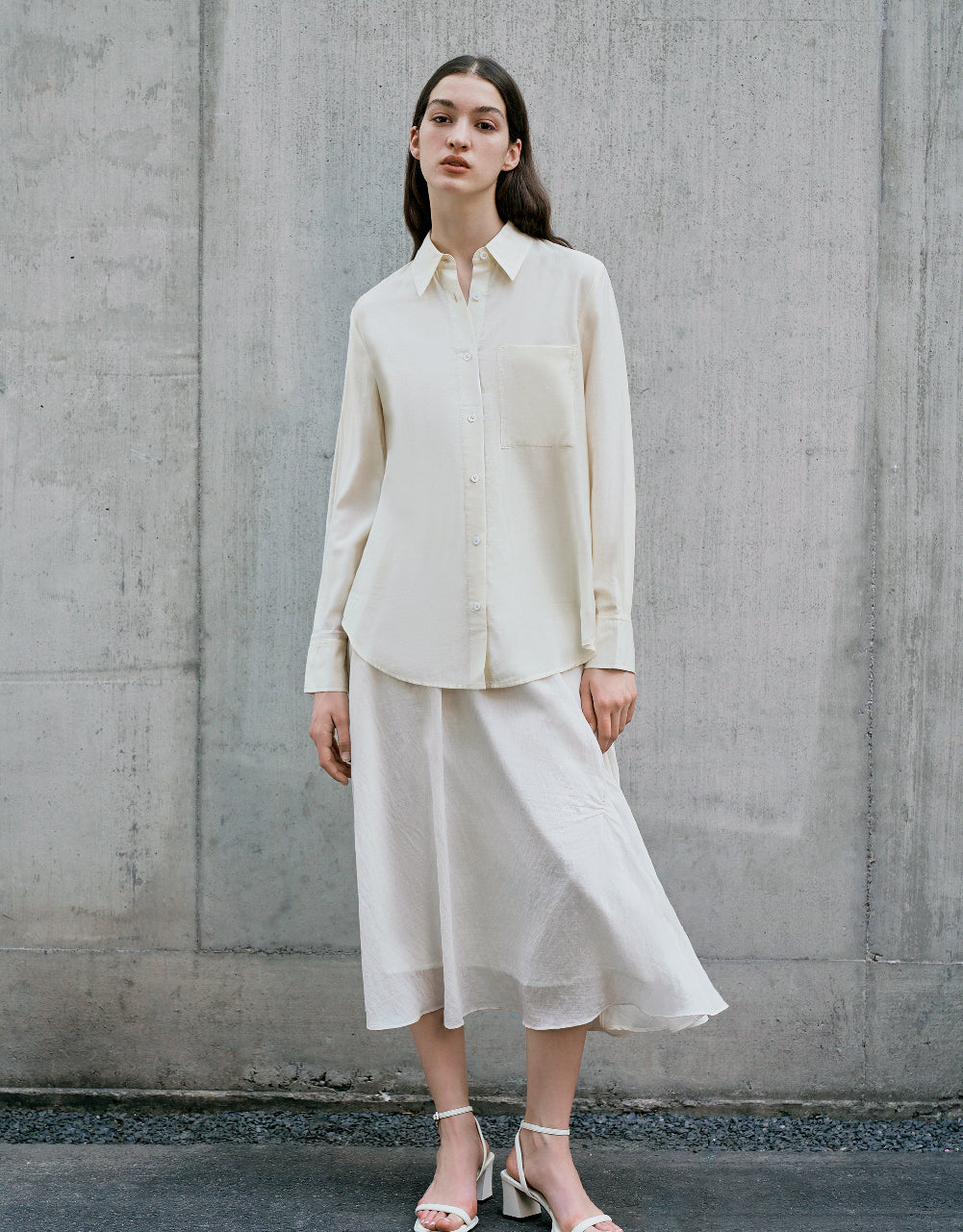 Elastic Waist A-Line Skirt