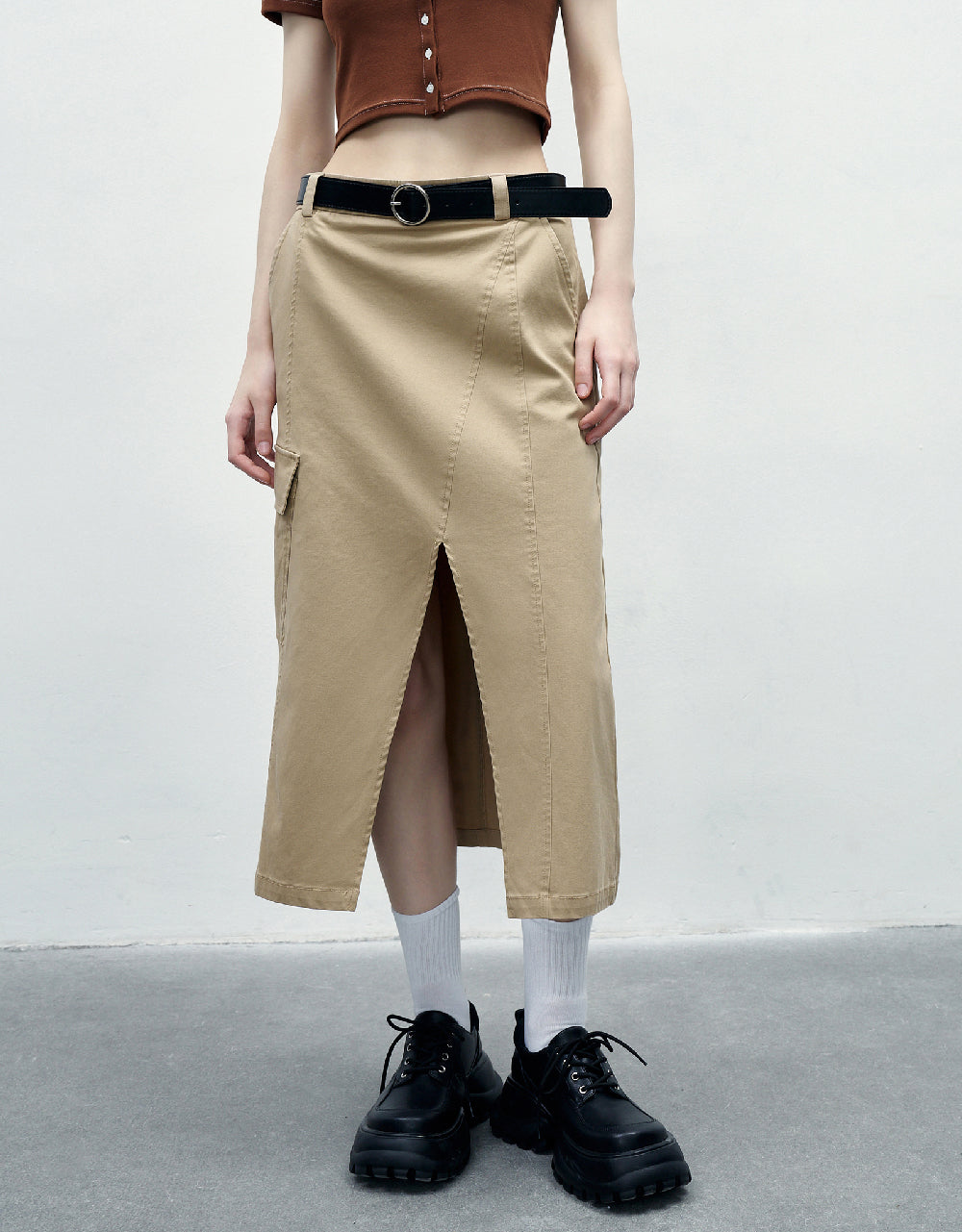 Split Hem A-Line Skirt
