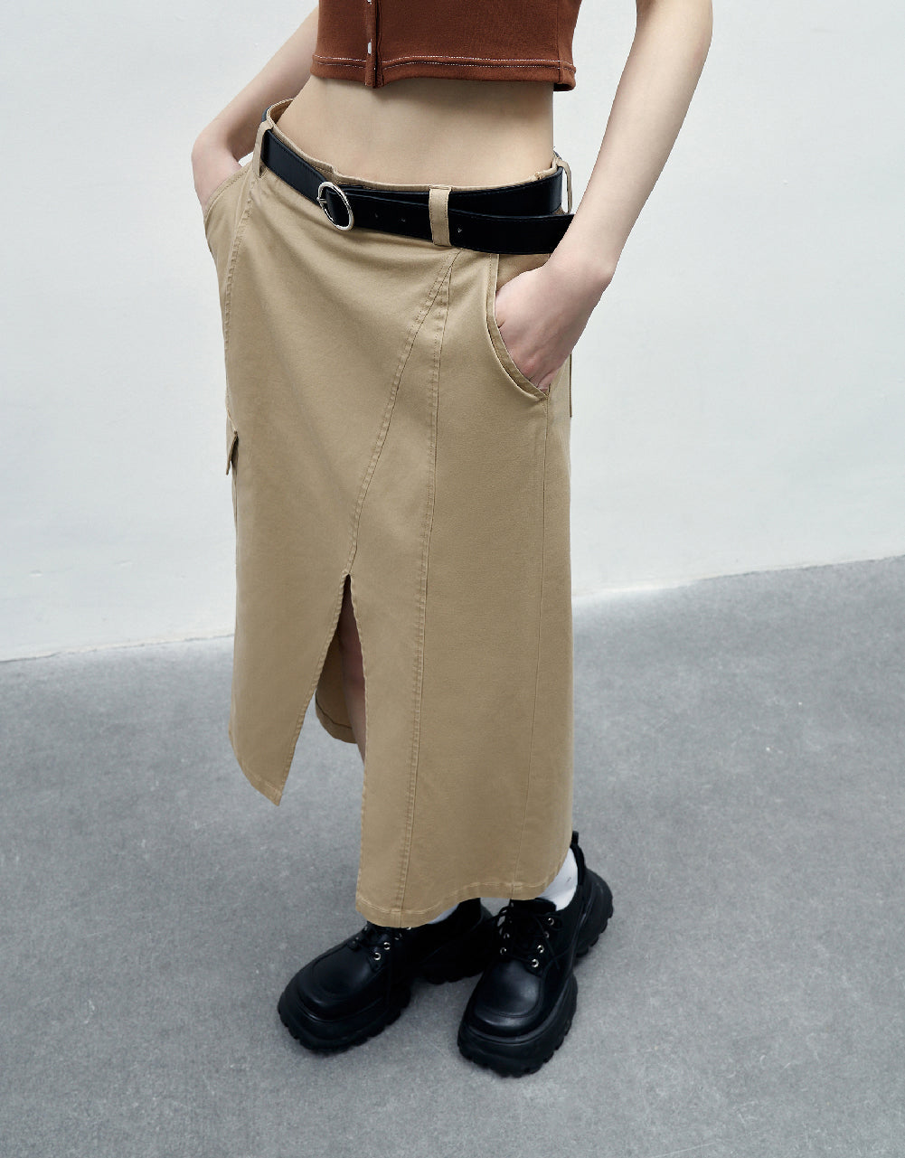 Split Hem A-Line Skirt