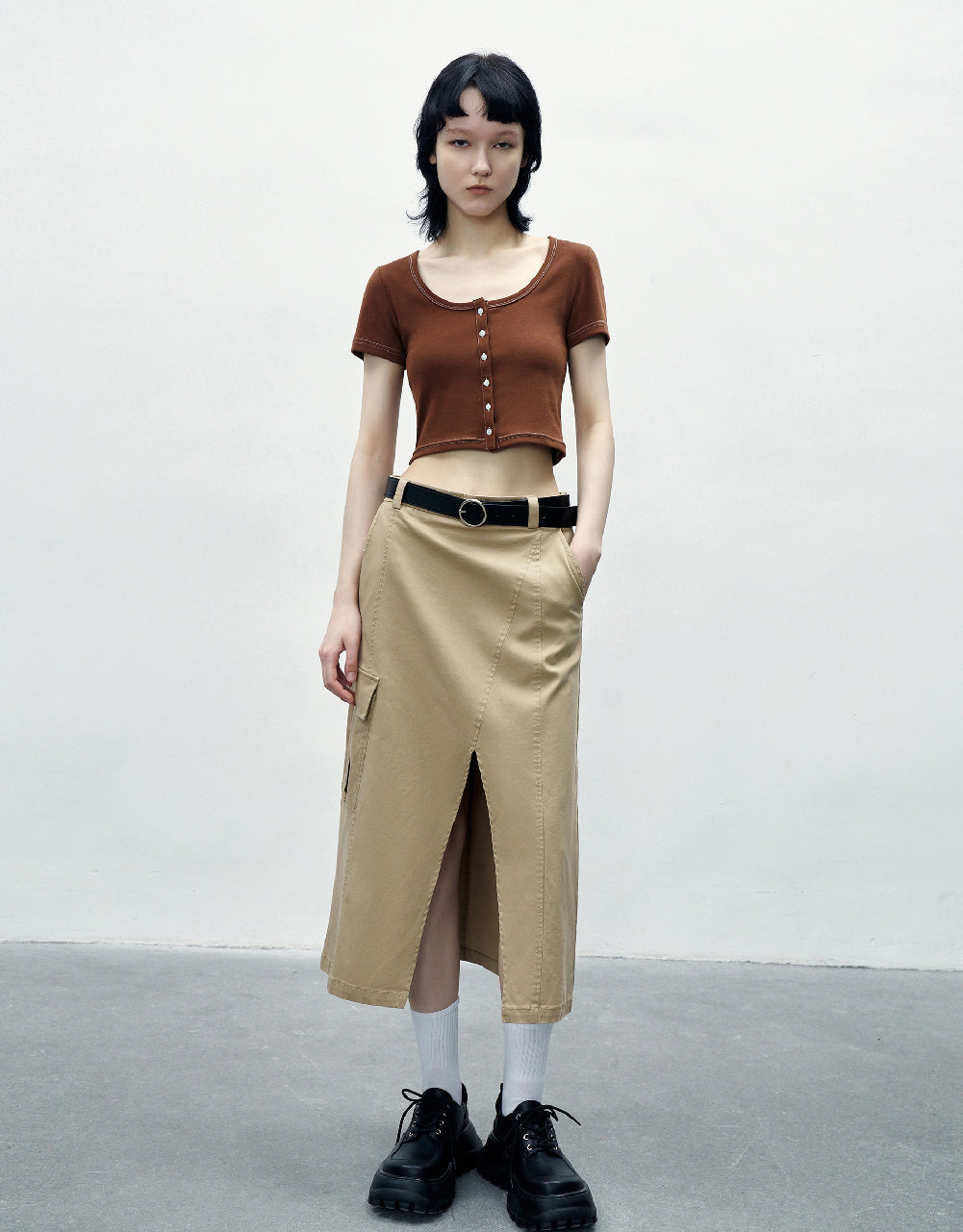 Split Hem A-Line Skirt