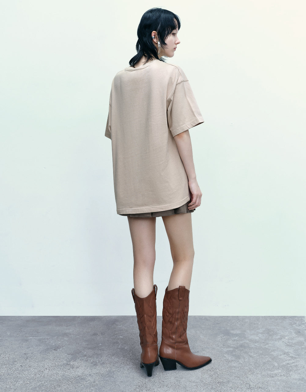 Pleated A-Line Skirt With Belt