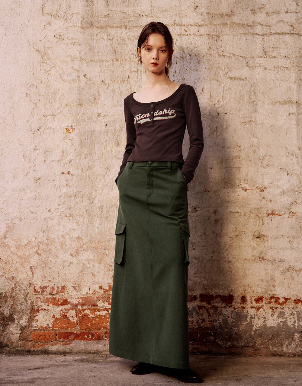 Midi A-Line Skirt