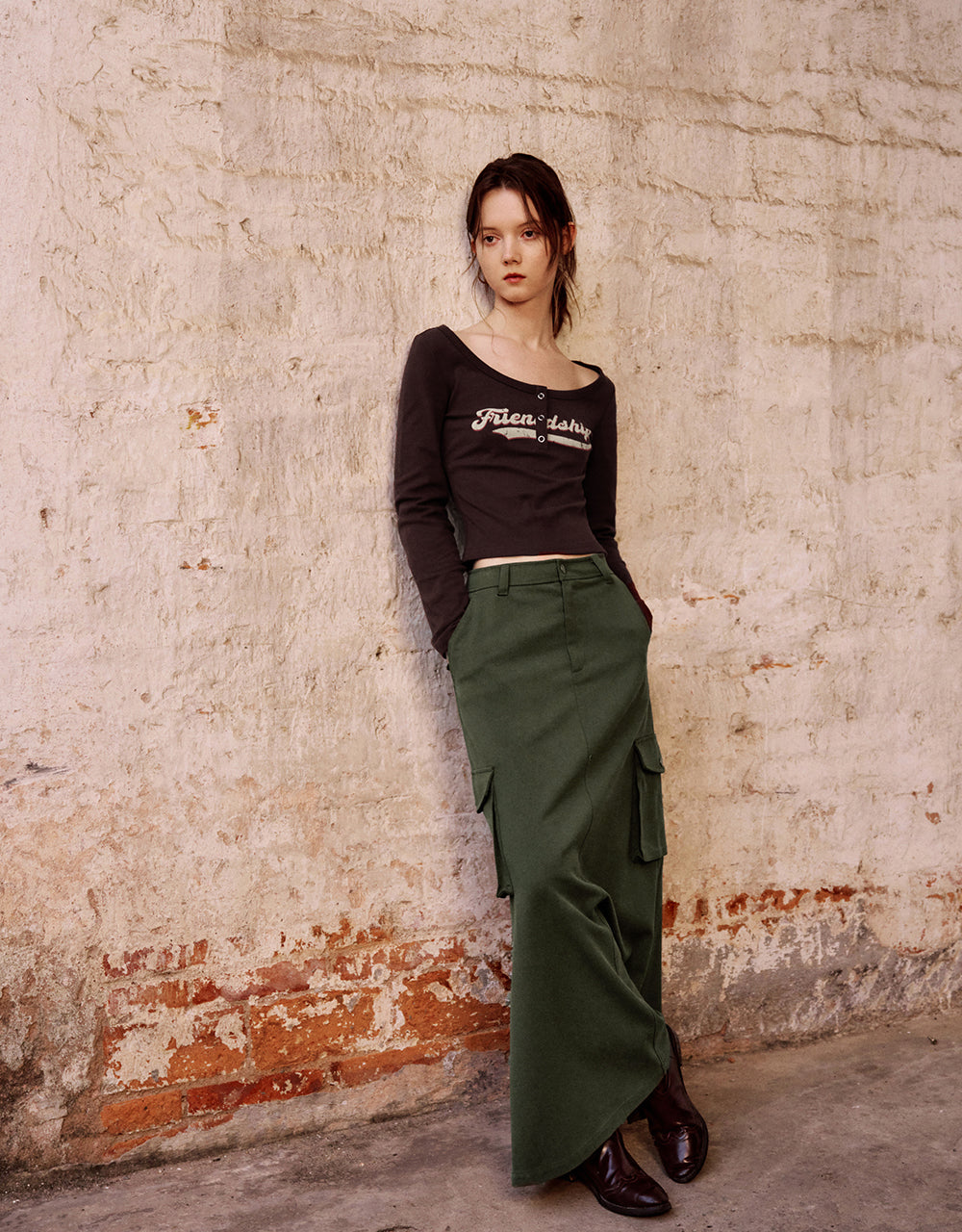 Midi A-Line Skirt