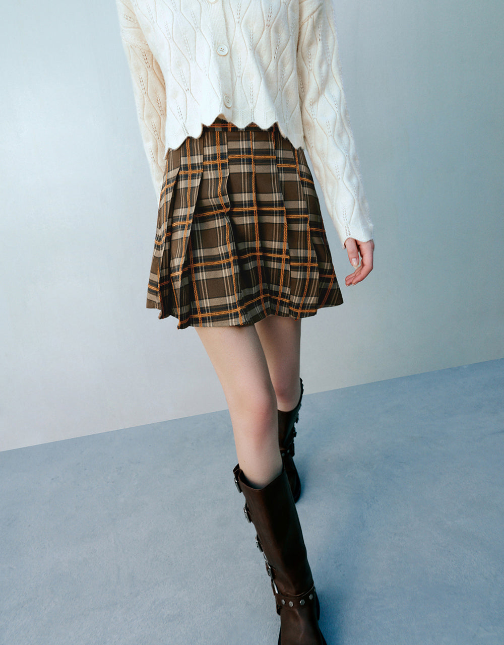 Plaid Mini A-Line Skirt