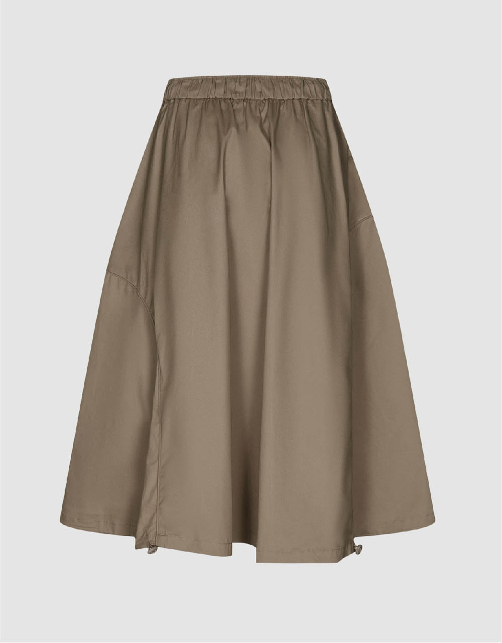 Drawstring Waist Midi A-Line Skirt