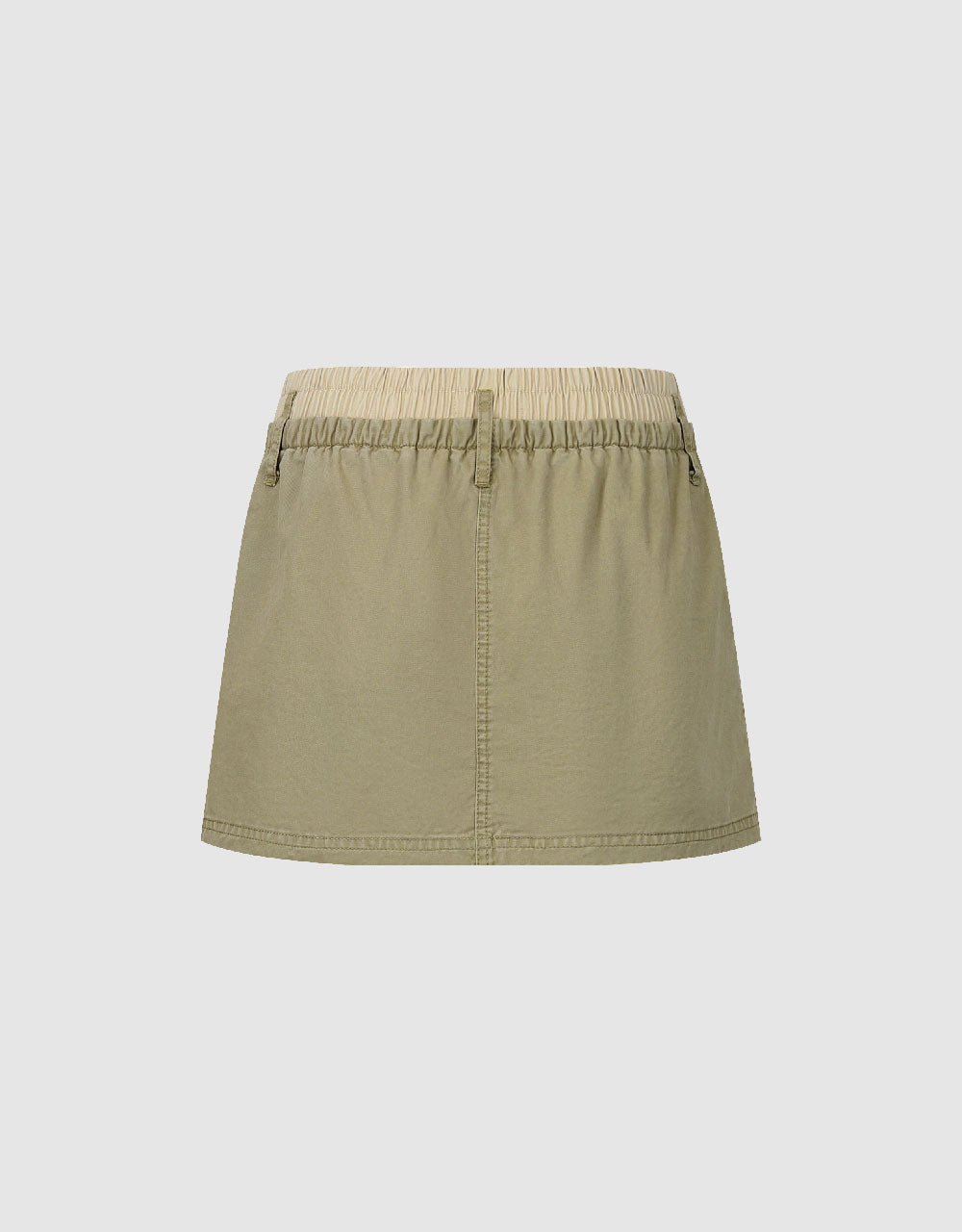 Elastic Waist Mini Straight Skirt