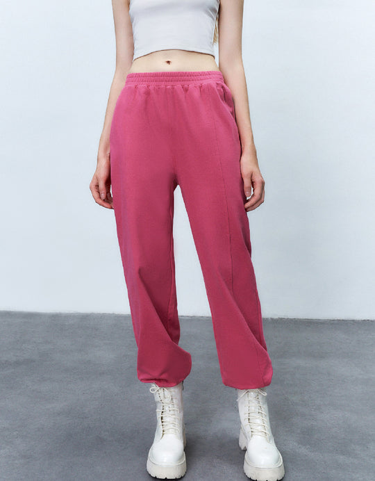 Elastic Waist Knitted Jogger Pants