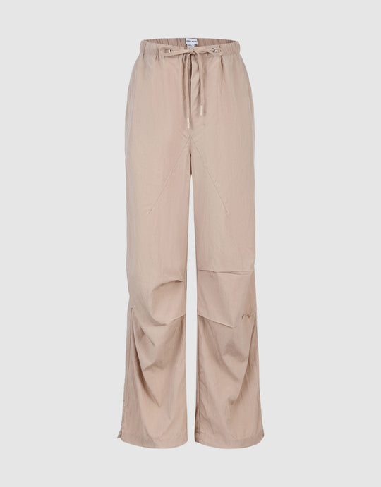 Drawstring Waist Wide-Leg Pants