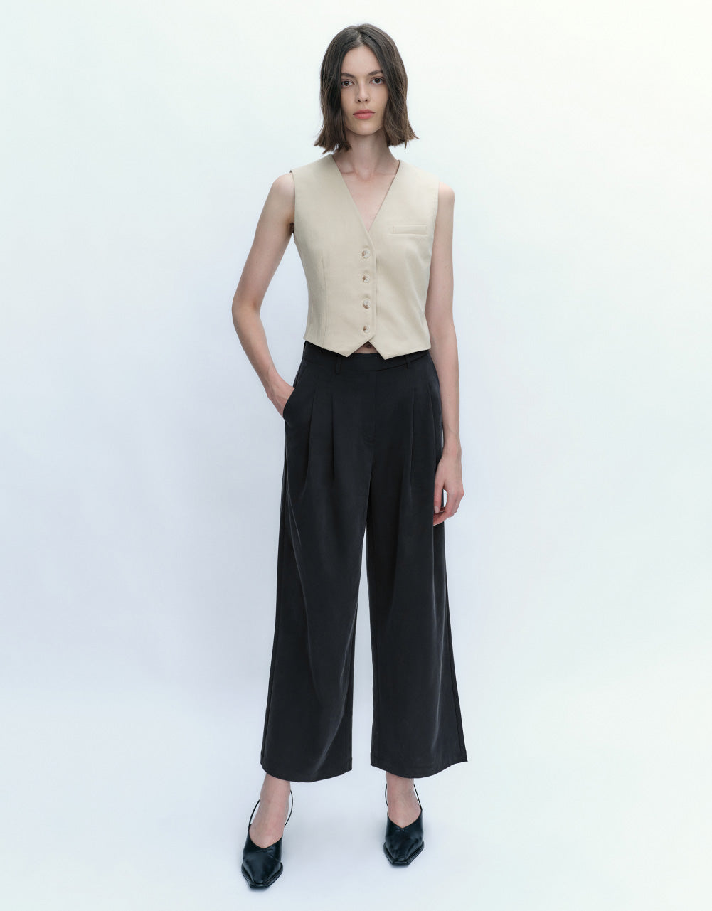 Thin Wide-Leg Pants