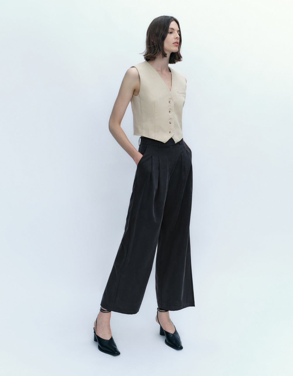 Thin Wide-Leg Pants