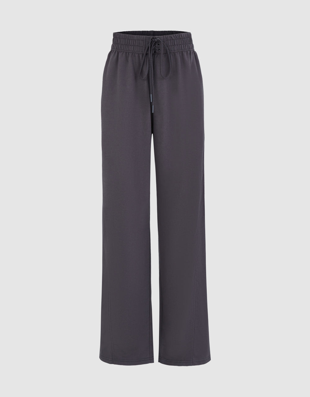 Drawstring Waist Wide-Leg Knitted Pants